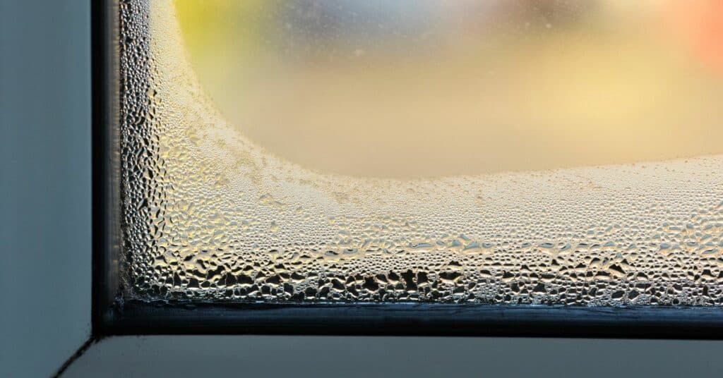 Gotas de condensación en cristal de ventana